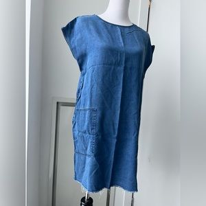 Blue Chambray Sleeveless Tunic Dress / Top